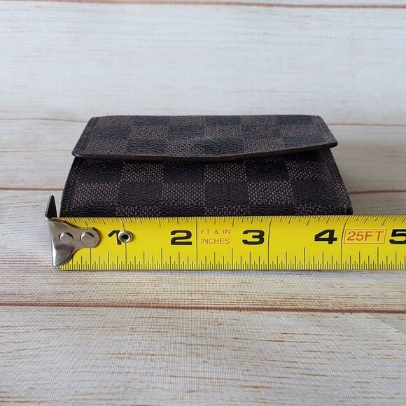 Authentic Louis Vuitton Vintage Damier Compact Tri-Fold Wallet Unisex Brown - Picture 14 of 16